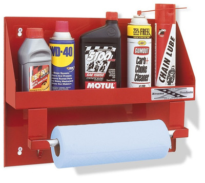 Large Oil Bottle Organizer & Paper Towel Dispenser - Red 2008R Large Oil Bottle Organizer & Paper Towel Dispenser - Red 2008R
