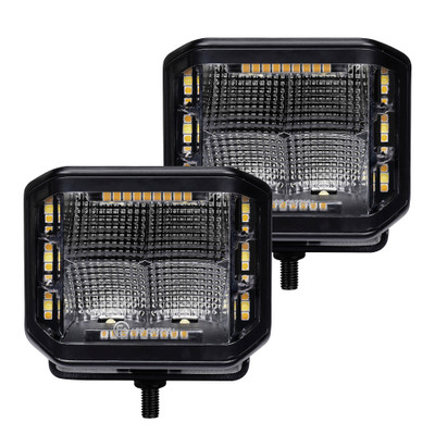 Blackout Combo Series Light - Pair of 4x3 Cube Sideline LED Flood Light W/Amber 750700322FCS