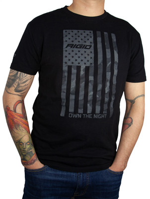 RIGID T-Shirt, US Flag, Black, Medium RIGID T-Shirt, US Flag, Black, Medium