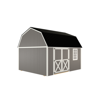 12x14 Lofted Barn with LP Smart Siding and Metal Roof - 809 C