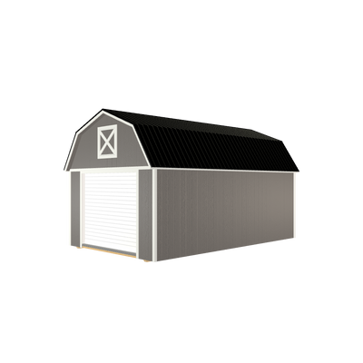 12x20 Lofted Barn Garage with LP Smart Siding and Metal Roof - 811 L