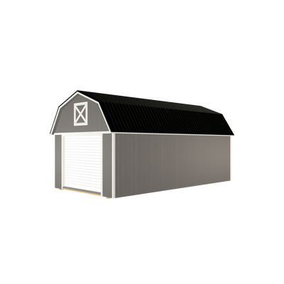 12x24 Lofted Barn Garage with LP Smart Siding and Metal Roof - 811 L