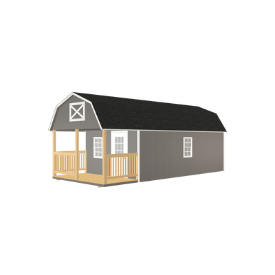 12x28 Lofted Barn Cabin with LP Smart Siding and Shingle Roof - 813 L