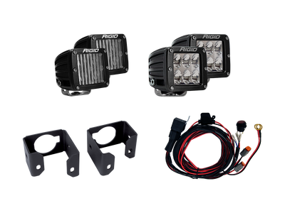 Rigid Industries-2017-2018 FORD SUPER DUTY DUAL FOG LIGHT KIT INCLUDES MOUNTS and 4 D-SERIES