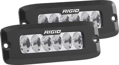 RIGID SR-Q Series PRO,Driving Optic, Flush Mount, Black Housing, Pair