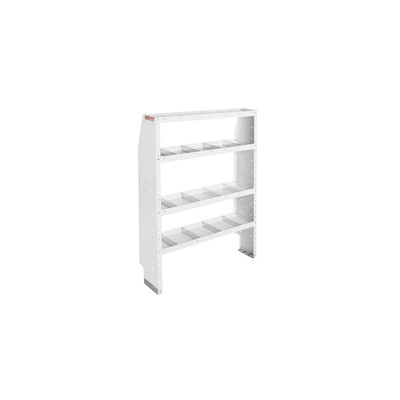 Adjustable Shelf Unit; Includes 4 shelves; 4.8 ft.; Depth 13.5 in.; Height 60 in.; Width 42 in.; White; Steel; 16 Dividers; Shelf Depth 2 in.; 9374-3-03 Adjustable Shelf Unit; Includes 4 shelves; 4.8 ft.; Depth 13.5 in.; Height 60 in.; Width 42 in.; White; Steel; 16 Dividers; Shelf Depth 2 in.; 9374-3-03