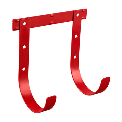 Two Hook Holder; 7 ft.; Depth 5 in.; Height 8 in.; Width 9 in.; Red; Heavy Gauge Steel; Diameter 5 in.; Powder Coat; Mounting Method Panel; 9892-7-01 Two Hook Holder; 7 ft.; Depth 5 in.; Height 8 in.; Width 9 in.; Red; Heavy Gauge Steel; Diameter 5 in.; Powder Coat; Mounting Method Panel; 9892-7-01