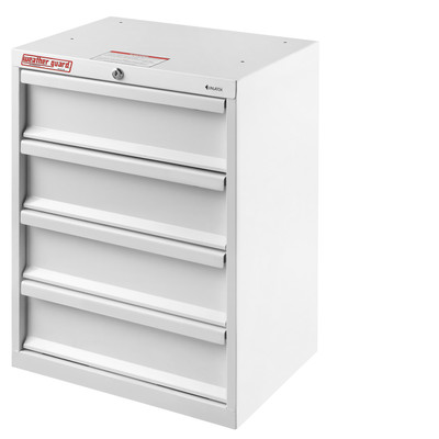 Cabinets And Drawers; 4 Drawer; 4.6 ft.; Depth 13.63 in.; Height 24 in.; Width 18 in.; White; Steel; Floor; 9984-3-01