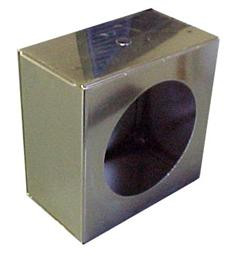 RS-503SS - 4in Single Round Polished Stainless Steel Truck Light Box w/ Knockout