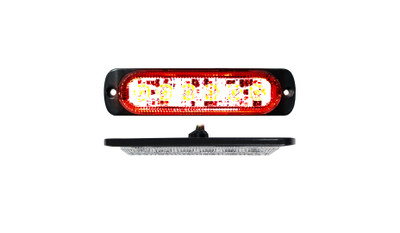 RS70016R - 6-LED Ultra Slim Flush Mount 19-Flash Pattern Strobe Marker (Red)