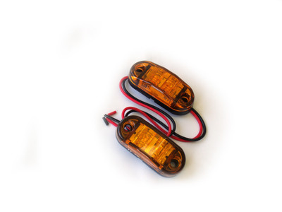 RS-O2.5-2HA - 2.5x1in Amber LED Truck Light Marker (w/ 2 Hole Mount) (Pair)
