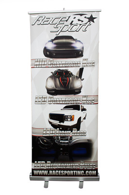 RSVBANNER - 33x80in Vertical Floor Stand Retractable Pull Up Banner
