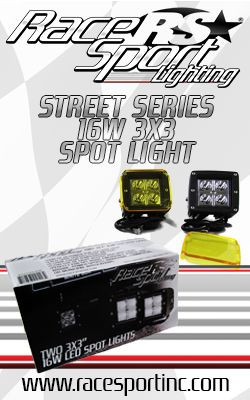 Race Sport - Street Series 3x3in 16W 4-LED Cube Spot Lights w/ Amber Cover (Sold as Pair) RSSS3X3PR Race Sport - Street Series 3x3in 16W 4-LED Cube Spot Lights w/ Amber Cover (Sold as Pair) RSSS3X3PR