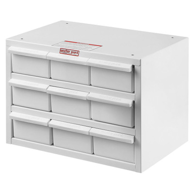 Weather Guard Model 9909-3-02 Parts Cabinet, 9 Bin, 12in x 17in x 12in Weather Guard Model 9909-3-02 Parts Cabinet, 9 Bin, 12in x 17in x 12in