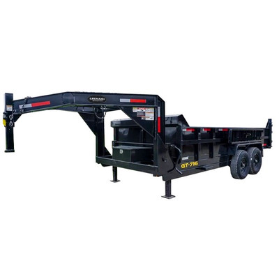 16' Gooseneck Low-Side Dump Trailer – 14K GVWR, 3-Stage Telescopic Lift, Dual Drop-Leg Jacks - 596GPCR