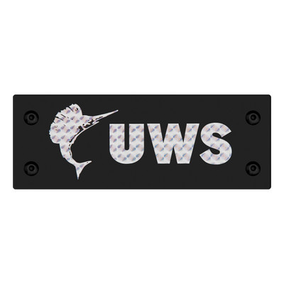 Replacement Rivet-On Black UWS Logo Badge - 002-UWSBLACK