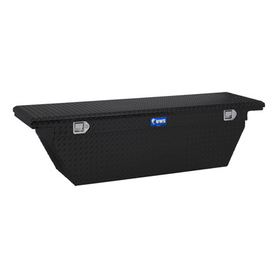 UWS 72in. Aluminum Single Lid Crossover Toolbox Deep Low Profile Angled Black TBSD-72-A-LP-BLK