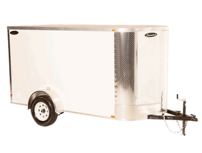 4x6 V-Nose Cargo Trailer – Single Axle, Tubular Frame, Swing Door - 075V