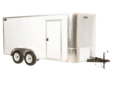 7x14 Tandem Axle Enclosed Cargo Trailer – V-Nose, Ramp Door, 7K GVWR, 6'3" Interior - 255V
