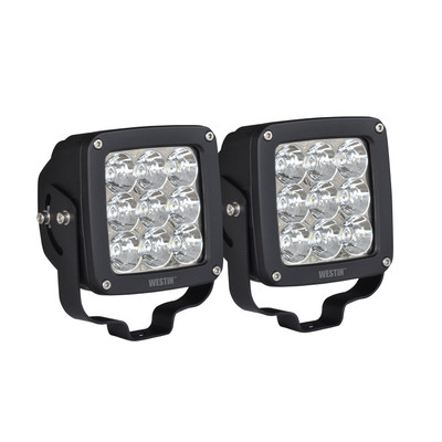 LED Auxiliary Light 4.5 inch x 4.5 inch Square Flood with 3W Osram (Set of 2) 09-12219B-PR