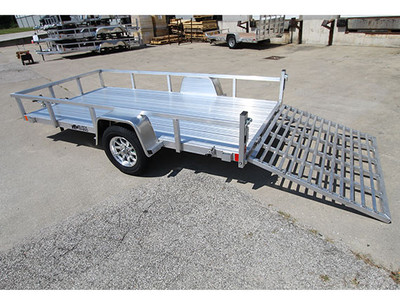 Aluminum Landscape Trailer with 6x12 Aluminum Deck, Single Axle (rails)