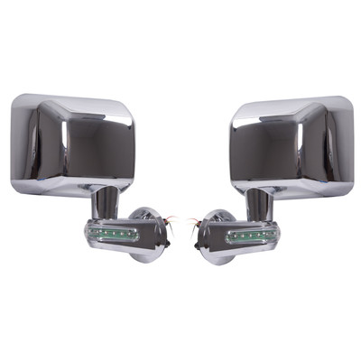 Door Mirrors with LED Turn Signals, Chrome; 07-16 Jeep Wrangler JK Door Mirrors with LED Turn Signals, Chrome; 07-16 Jeep Wrangler JK