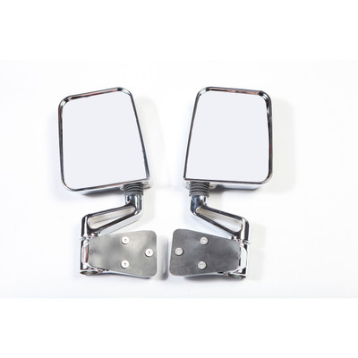 Door Mirror Kit, Dual Focus, Chrome; 87-02 Jeep Wrangler Door Mirror Kit, Dual Focus, Chrome; 87-02 Jeep Wrangler