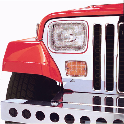 Stone Guard Set, Stainless Steel; 87-95 Jeep Wrangler YJ Stone Guard Set, Stainless Steel; 87-95 Jeep Wrangler YJ