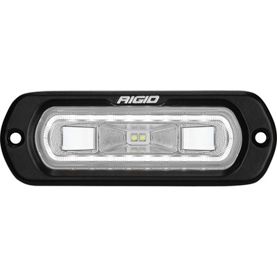 RIGID Industries SR-L Series Marine Spreader Pod 2 Wire Flush Mount Black Housing With White Halo-52200