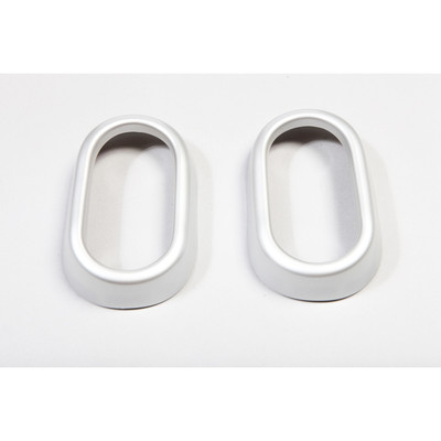 Interior Door Handle Trim, Brushed Silver; 07-10 Jeep Wrangler JK