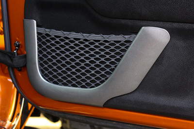 Front Charcoal Door Net Trim; 11-16 Jeep Wrangler JK