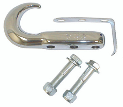 Front Tow Hook, Chrome; 42-06 Jeep CJ/Wrangler YJ/TJ