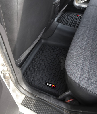 Floor Liners, Rear, Black; 84-01 Jeep Cherokee XJ