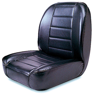 Low-Back Front Seat, No-Recline, Black; 55-86 Jeep CJ Models