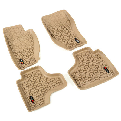 Floor Liners, Tan, Front/Rear; 08-13 Jeep Liberty