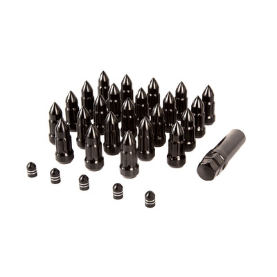 Wheel Lug Nut/Valve Stem Cap Kit, Bullet Style, Black