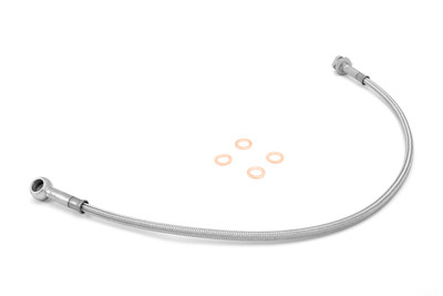 Front Brake Hoses, Stainless Steel; 76-81 Jeep CJ5/CJ7/CJ8