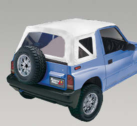 XHD Soft Top, White Denim, Clear Windows; 95-98 Suzuki Sidekicks