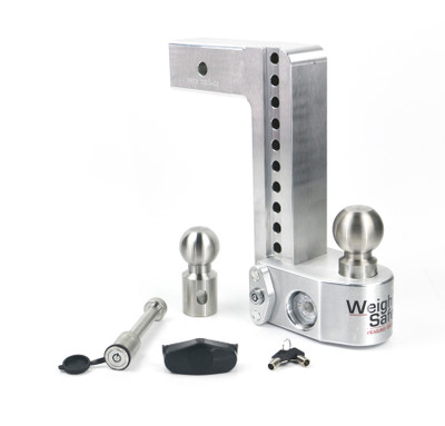 Aluminum Weigh Safe Adjustable Trailer Hitch - 10" Drop for 2.5" Receiver - Includes WS05 - WS10-2.5-KA Aluminum Weigh Safe Adjustable Trailer Hitch - 10" Drop for 2.5" Receiver - Includes WS05 - WS10-2.5-KA