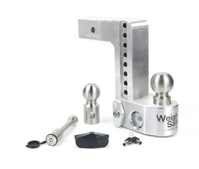 Aluminum Weigh Safe Adjustable Trailer Hitch - 8" Drop for 2.5" Receiver - Includes WS05 - WS8-2.5-KA Aluminum Weigh Safe Adjustable Trailer Hitch - 8" Drop for 2.5" Receiver - Includes WS05 - WS8-2.5-KA