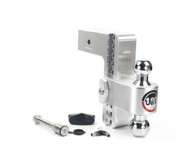 Adjustable Trailer Hitch w/ Chrome Tow Balls - 8" Drop for 3" Receiver - Includes WS05 - CTB8-3-KA