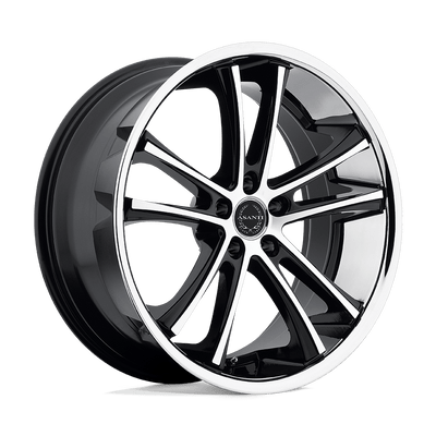 Asanti Black ABL-1 PEGASI 20X8.5 MACHINED BLACK SS LIP 5X120 - ABL1-20855235MS