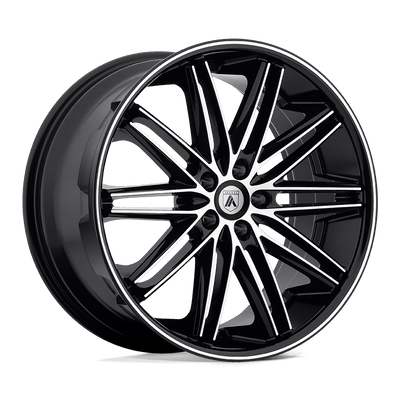 Asanti Black ABL-10 POLLUX 20X8.5 MACHINED FACE BLACK LIP 5X120 - ABL10-20855235MB
