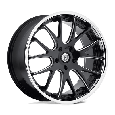 Asanti Black ABL-3 CASTOR 20X8.5 MATTE BLACK MILLED SS LIP 5X115 - ABL3-20851515BM