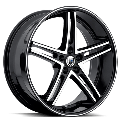 Asanti Black ABL-7 22X10 MACHINE FACE WITH BLACK LIP 5X120 - ABL7-22105235MB