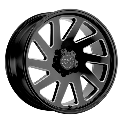 Black Rhino THRUST 17X9.5 GLOSS BLACK W/ MILLED SPOKES 5X5.0 - 1795THR-85127B71