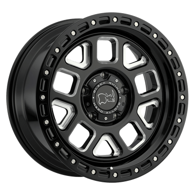 Black Rhino ALPINE 18X9.5 GLOSS BLACK W/ MILLED SPOKES 6X120 - 1895ALP126120M67