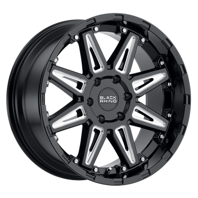 Black Rhino RUSH 18X9.5 GLOSS BLACK W/ MILLED SPOKES 6X135 - 1895RSH126135B87