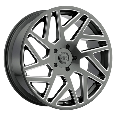 Black Rhino CYCLONE 20X9 GLOSS TITANIUM W/ MILLED SPOKES 5X5.5 - 2090CYC205140G78