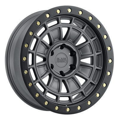 Black Rhino DALTON 20X9.5 MATTE GUNMETAL W/ BLACK LIP EDGE & BRASS BOLTS 6X5.5 - 2095DAL126140G12